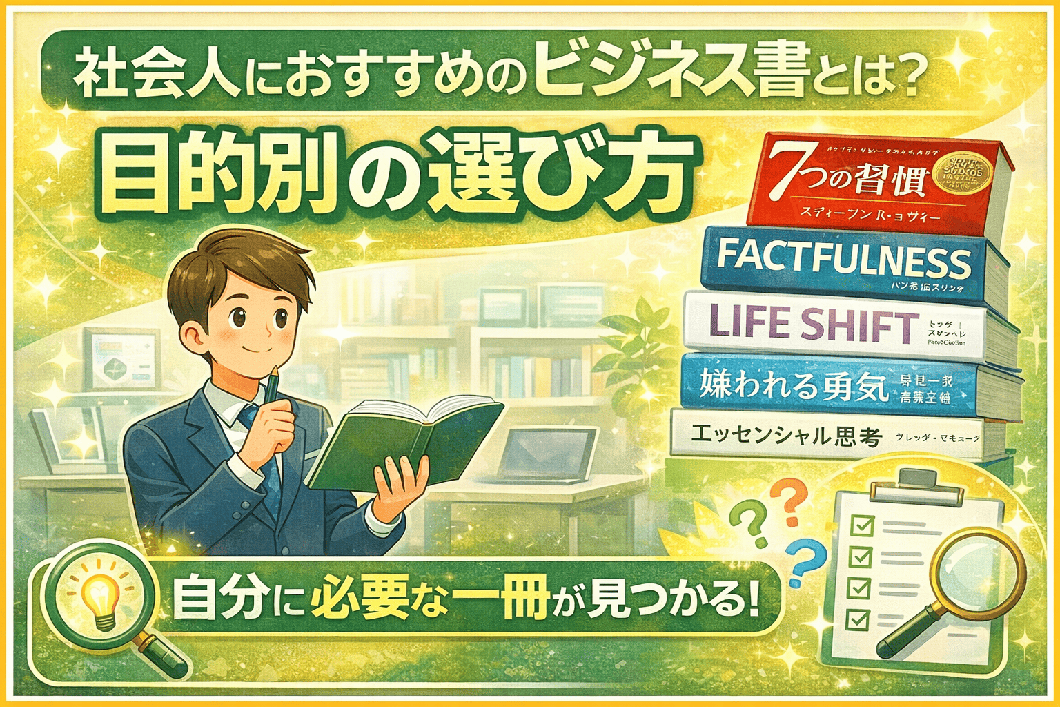 社会人におすすめのビジネス書とは？目的別の選び方